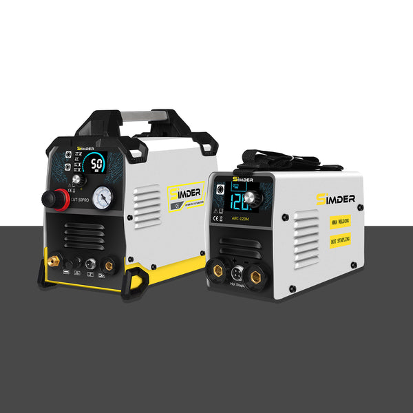 Taglierina al plasma ad arco pilota SSIMDER CUT-50PRO + saldatrice 2 in 1 ARC-120M e pinzatrice a caldo