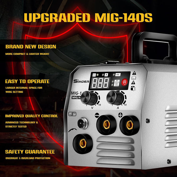 SSimder MIG-140S Gasless 3 in 1 MIG Welder