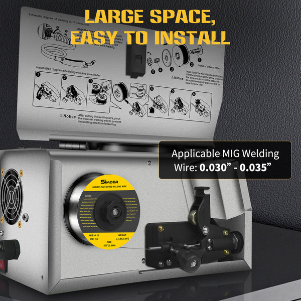 SSimder MIG-140S Gasless 3 in 1 MIG Welder