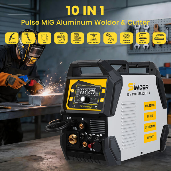 SSimder SD-4050 Pro 10-in-1 Aluminum MIG Welder Plasma Cutter Combo