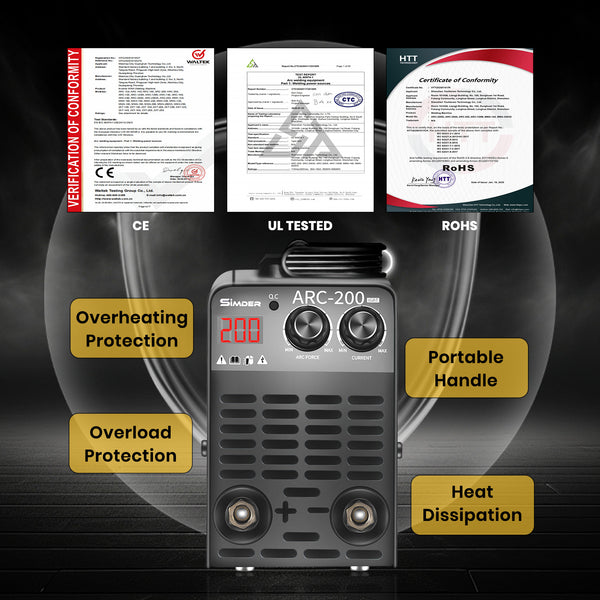 SSIMDER ARC-200 MINI soldador de palo portátil gris