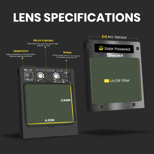 SSimder Auto Darkening True View Welding Helmet S-1200