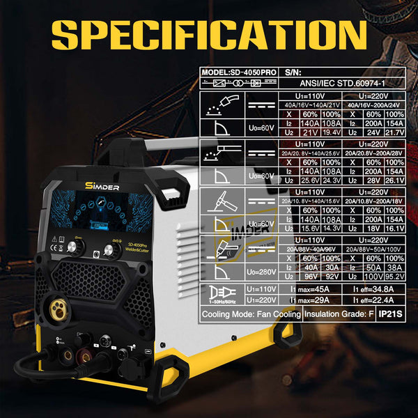 SSimder SD-4050Pro 10-in-1 Aluminum Welder&Cutter