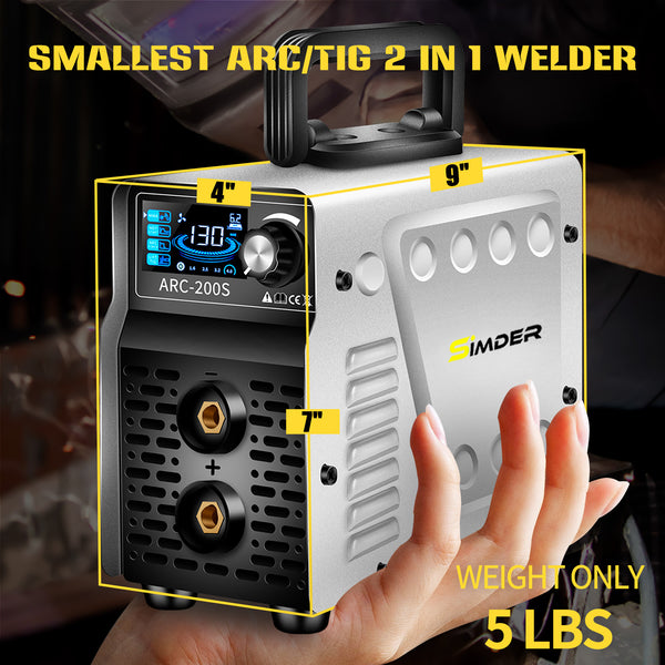 SSIMDER ARC-200S Stick Welder Lift Tig/Stick 2 en 1 Máquina de soldadura