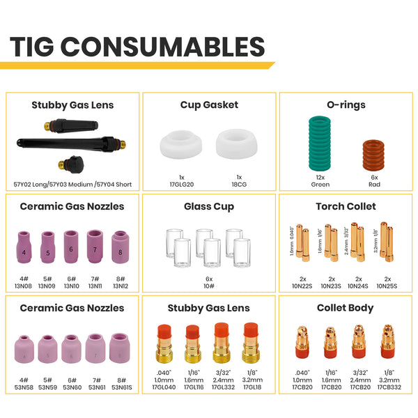 SSIMDER WP17 TIG Soldadura Consumible Pack 28pcs