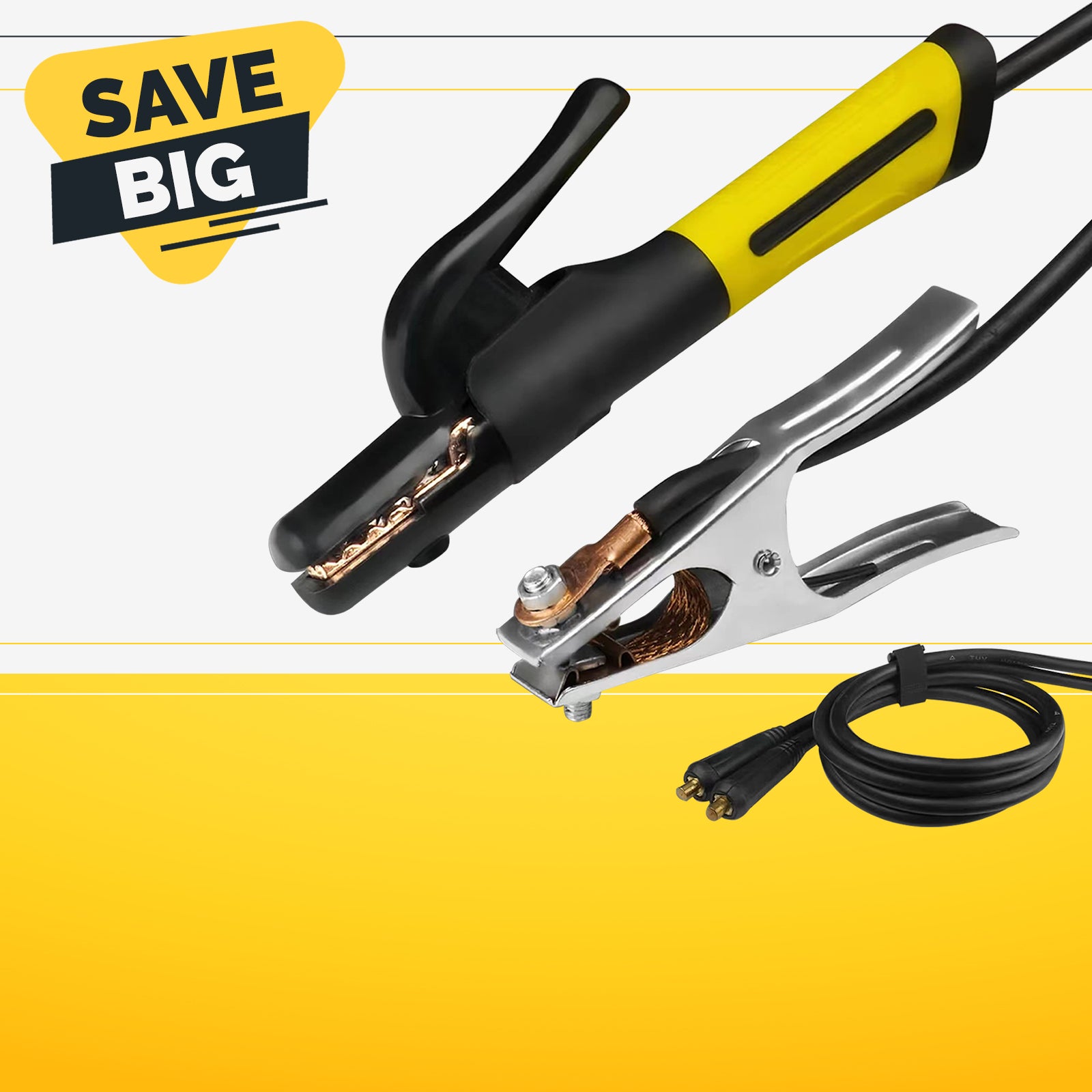 SSimder Heavy Duty Electrode Holder & Ground Clamp Pack