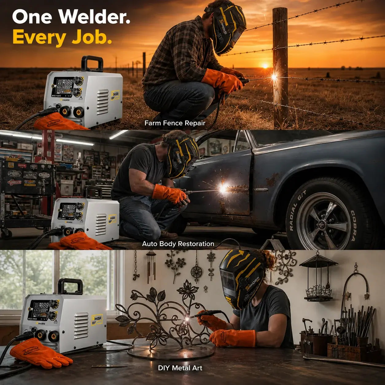SSimder MIG-140 Gasless 5 in 1 Pulse MIG Welder