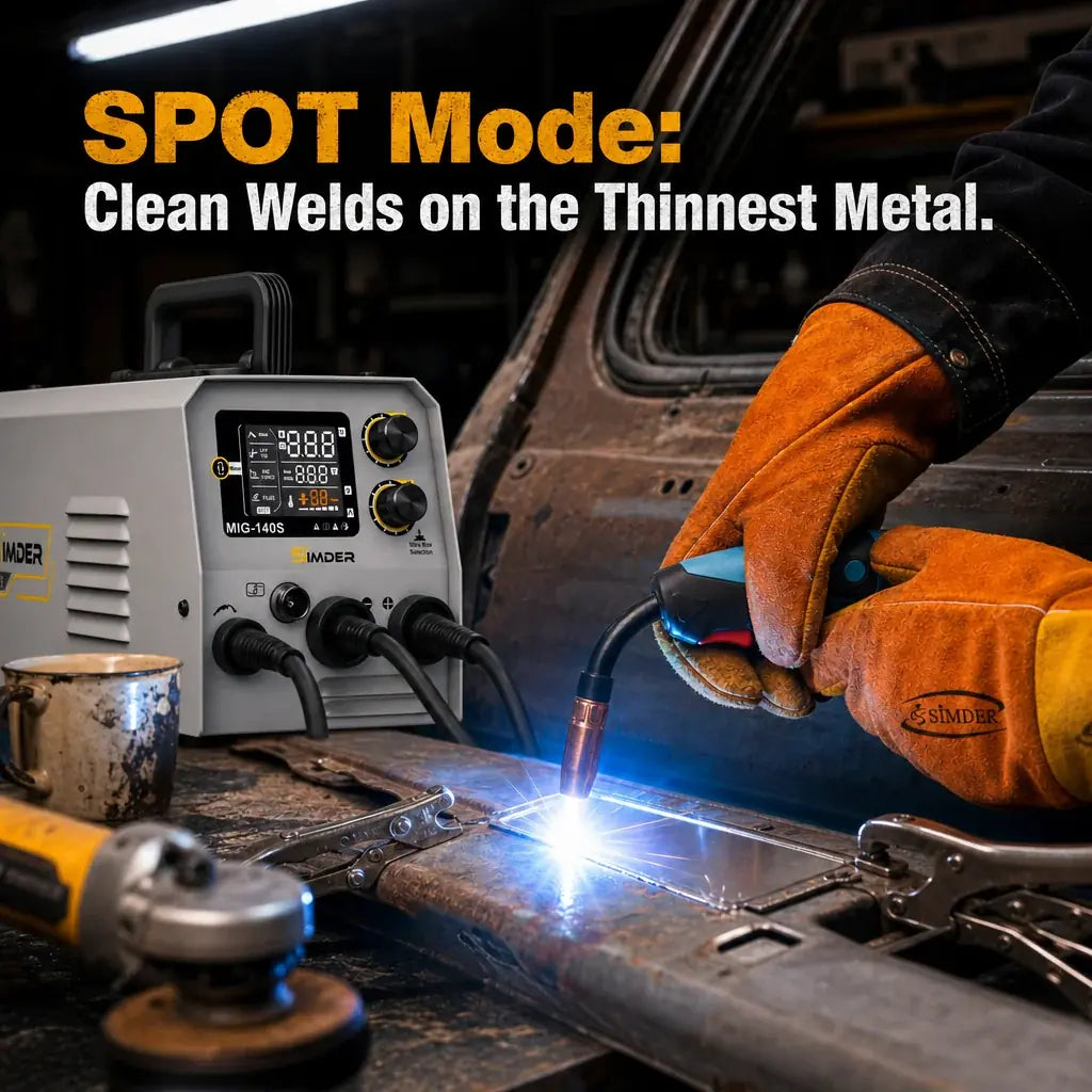 SSimder MIG-140 Gasless 5 in 1 Pulse MIG Welder
