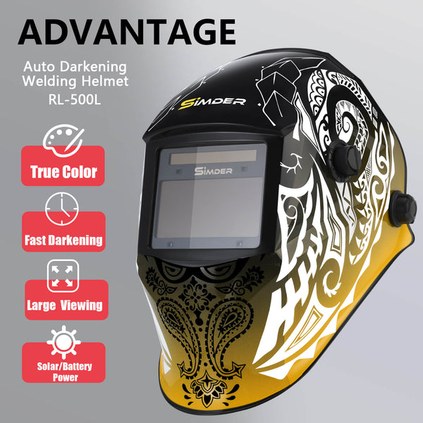 SSimder Auto Darkening True View Welding Helmet RL-500L