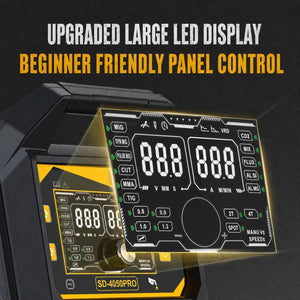 SSimder SD-4050 Pro 10-in-1 Aluminum MIG Welder Plasma Cutter Combo Large Led Display