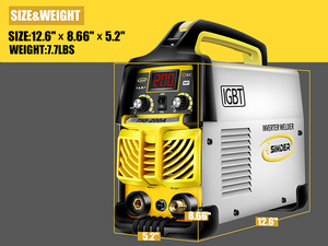 TIG-200A SIZE&WEIGHT