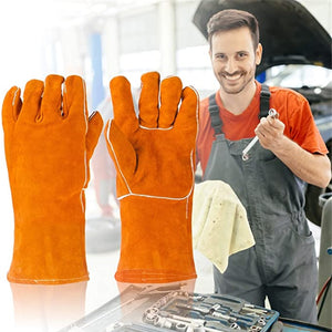 Welding Gloves Work Welder's Cowskin Leather Barbecue Gloves - S SIMDER WELDER