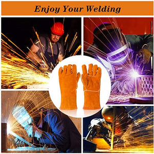 Welding Gloves Work Welder's Cowskin Leather Barbecue Gloves - S SIMDER WELDER